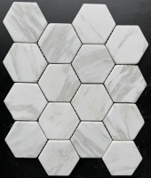 Hexagon Natural White Honed 3 x 3 11.75 x 10.25